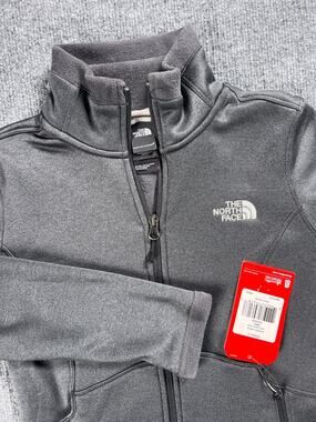 The North Face Agave Jacket Black Heather Full Zip Fleece NWT Womens Small